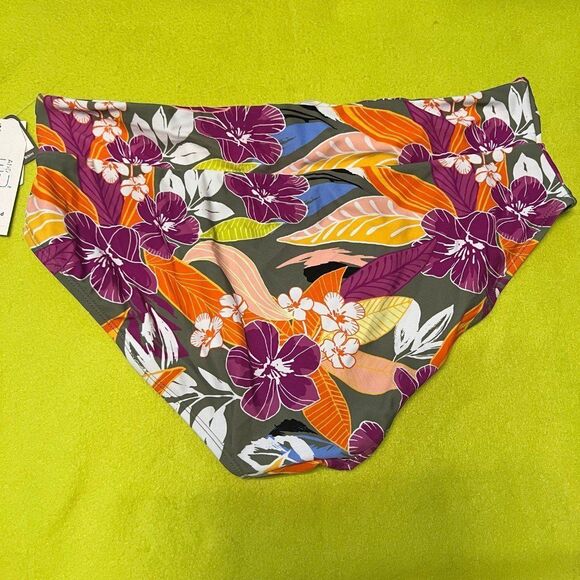 Time and Tru Floral Mid Rise Bikini Bottoms Swim 1x NWT - Picture 3 of 3